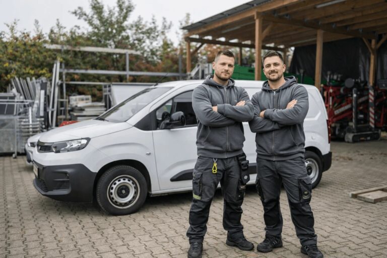 Schädlingsbekämpfer in Backnang vor dem Einsatzfahrzeug